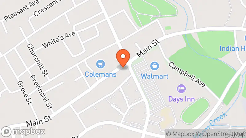 Map showing location of Salvation Army Thrift Store