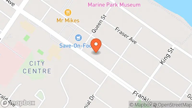 Map showing location of Salvation Army Thrift Store Donation Centre
