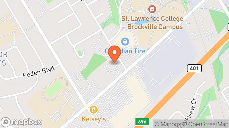 Map showing location of Second Time Around Thrift Store