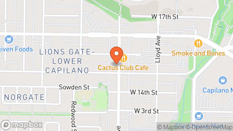 Map showing location of SPCA Thrift Store