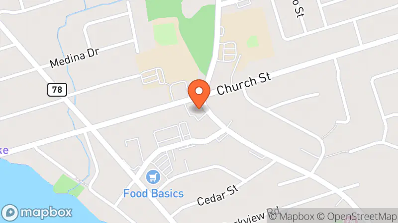 Map showing location of Stretch Thrift Outlet