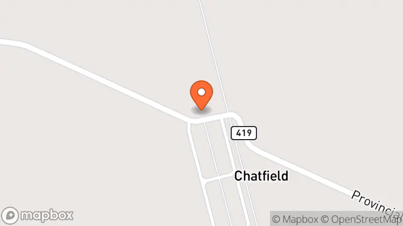 Map showing location of The Chatfield Exchange Thrift Store & Gallery