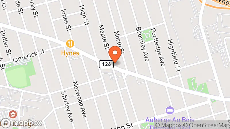 Map showing location of The Good Eye Thrift Shop