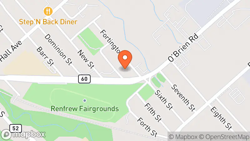 Map showing location of The Helping Hands Thrift Store