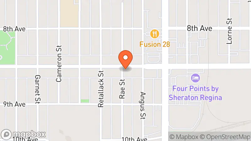 Map showing location of The Log House Thrift Store