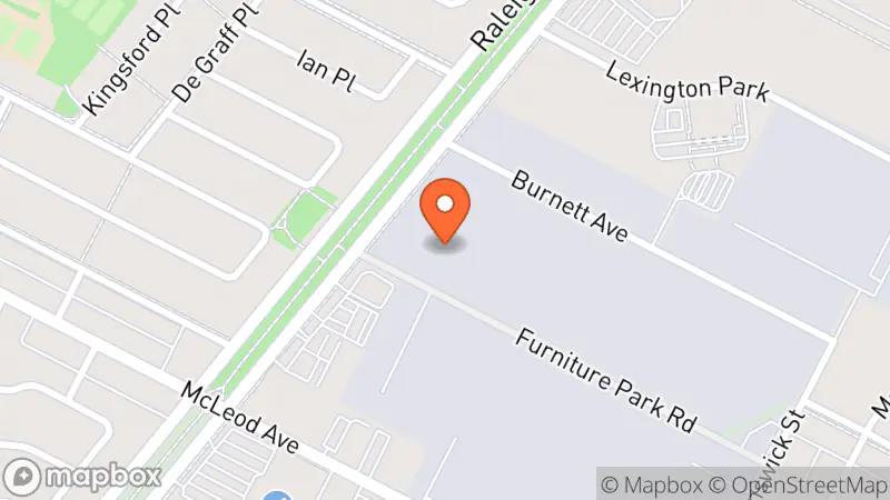 Map showing location of The Salvation Army Thrift Store Donor Welcome Centre