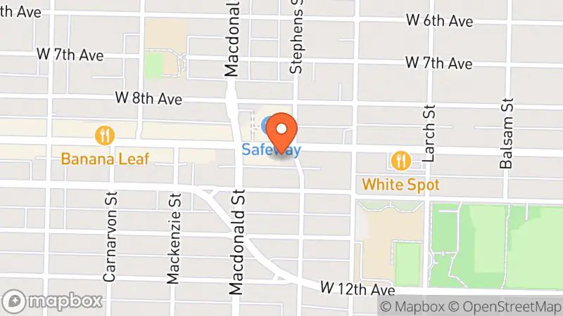 Map showing location of The Salvation Army Thrift Store