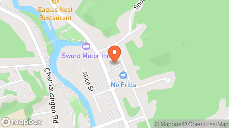 Map showing location of Thrift Warehouse Bancroft