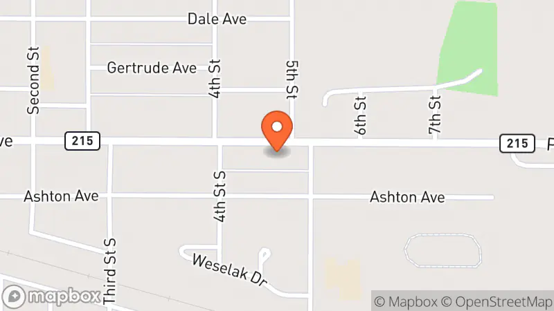 Map showing location of Togs 'N' Treasures