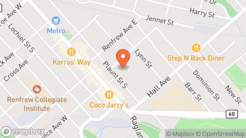 Map showing location of TSA Thrift Shop