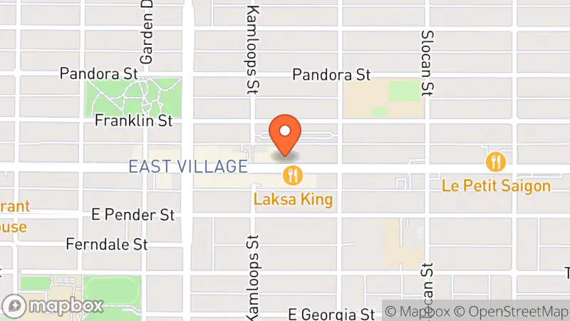 Map showing location of Vancouver General Hospital Thrift Store