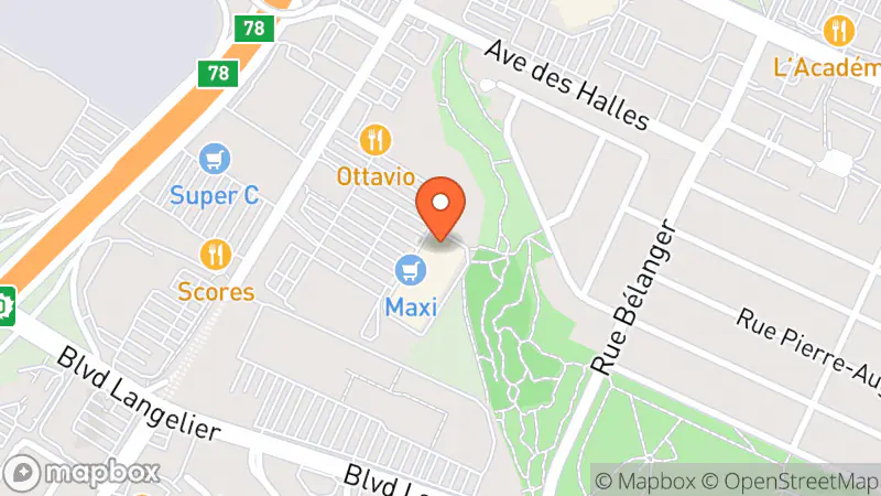 Map showing location of Village des Valeurs
