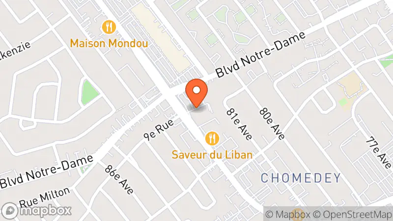 Map showing location of Village des Valeurs