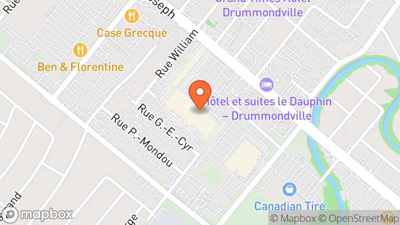 Map showing location of Village des Valeurs