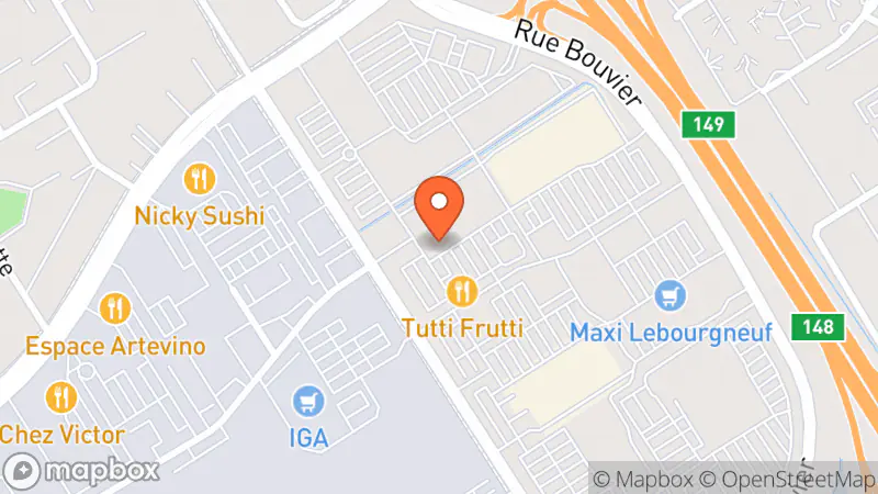 Map showing location of Village des Valeurs